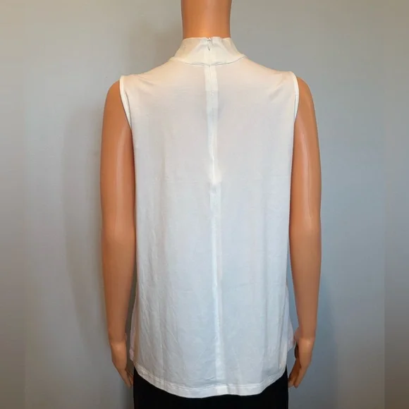 Chico's Cream Sleeveless Mock Neck Tank Top - Picture 2 of 4